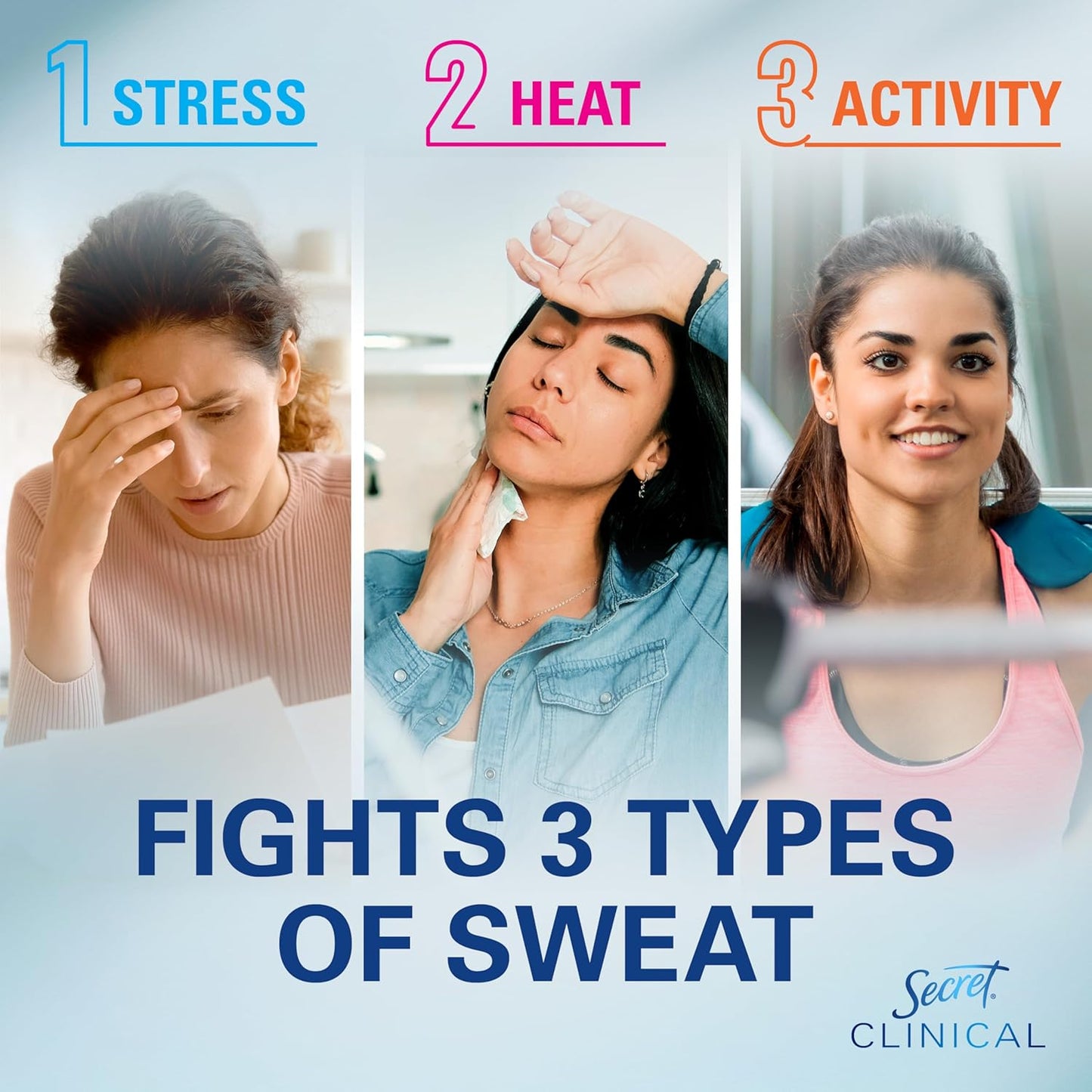 Clinical Strength Antiperspirant Deodorant for Women, 3X Stress Protection, 72Hr Sweat & Odor Protection, PH Balancing Minerals, Invisible Solid, Clean Lavender Scent, 2.6 Oz
