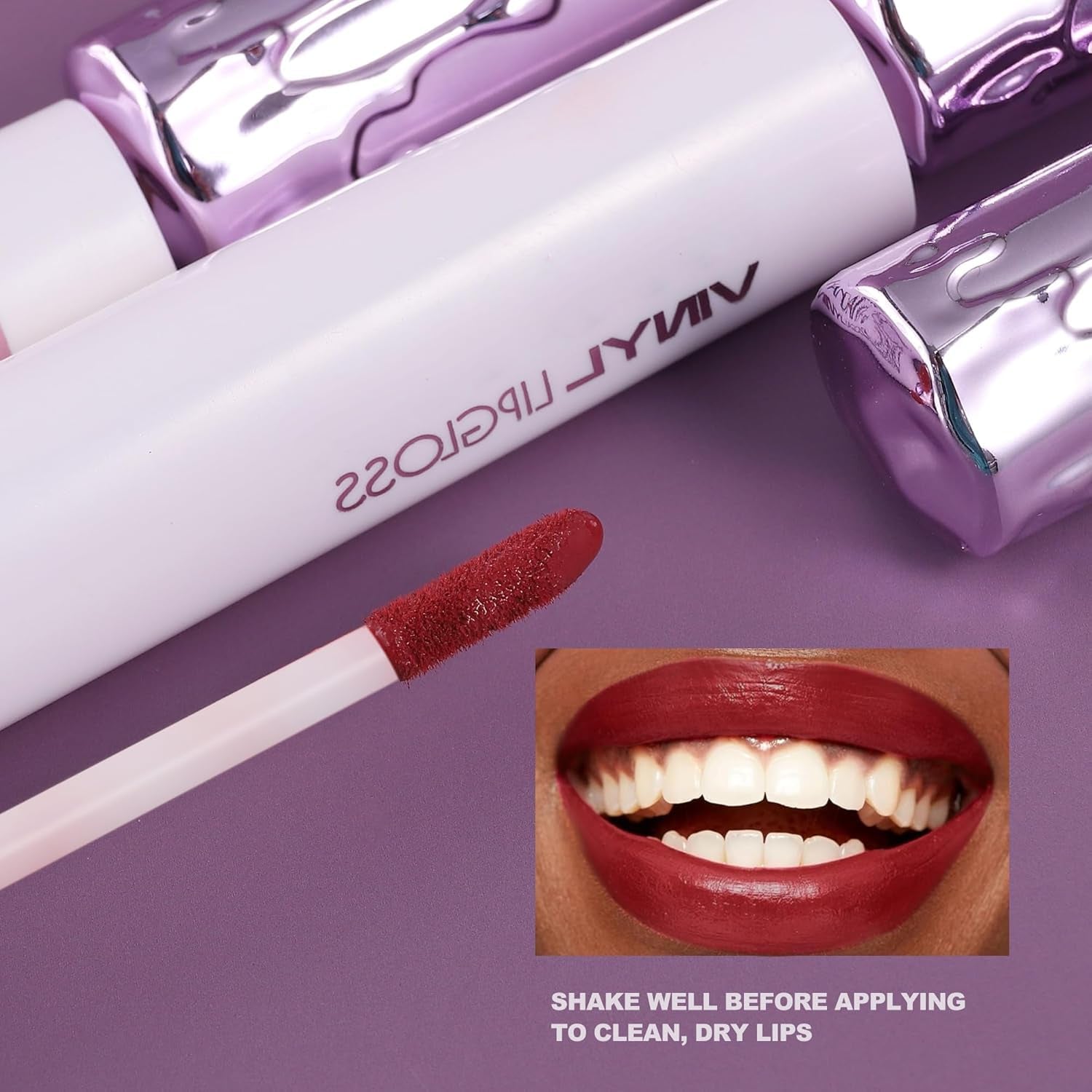Matte Lip Glaze Moisturizing Long-Lasting Waterproof Non-Stick Lipstick Longwear No-Budge Liquid Lipcolor Makeup, Highly Pigmented Nourishing Lip Gloss for Lip Make up (05#, 0.08 Fl.Oz)