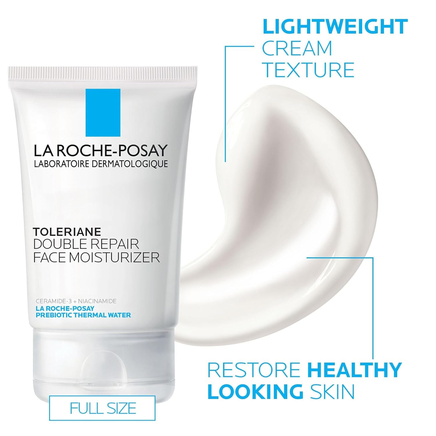 Toleriane Double Repair Face Moisturizer, Daily Moisturizer Face Cream with Ceramide and Niacinamide for All Skin Types, Oil Free, Fragrance Free