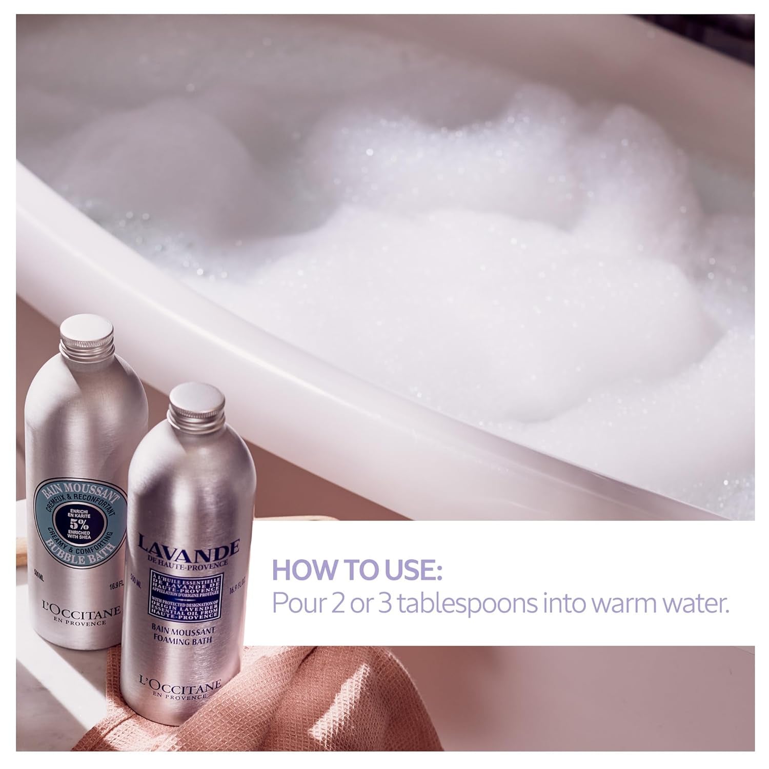 Foaming Bath: Relaxing Lavender, Comforting Shea, Beautifying Almond Milk, Citrusy Verbena, Cleansing Bubble Bath, 16.9 Fl. Oz