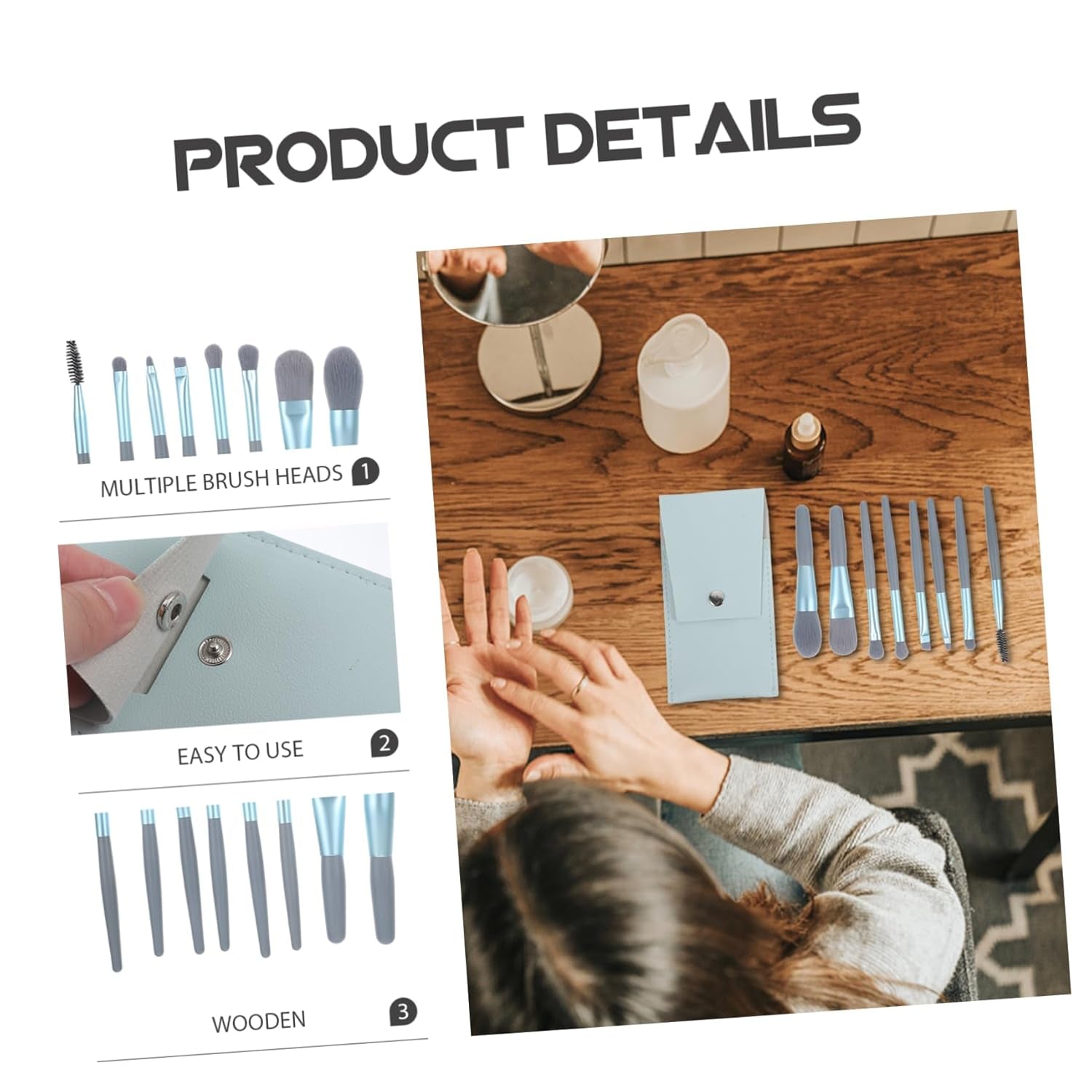 1Set Makeup Brush Beginners Soft Bristle Tools Shaped Bag Travel-Friendly Cosmetic Supplies for Girl Makeup Powder Application