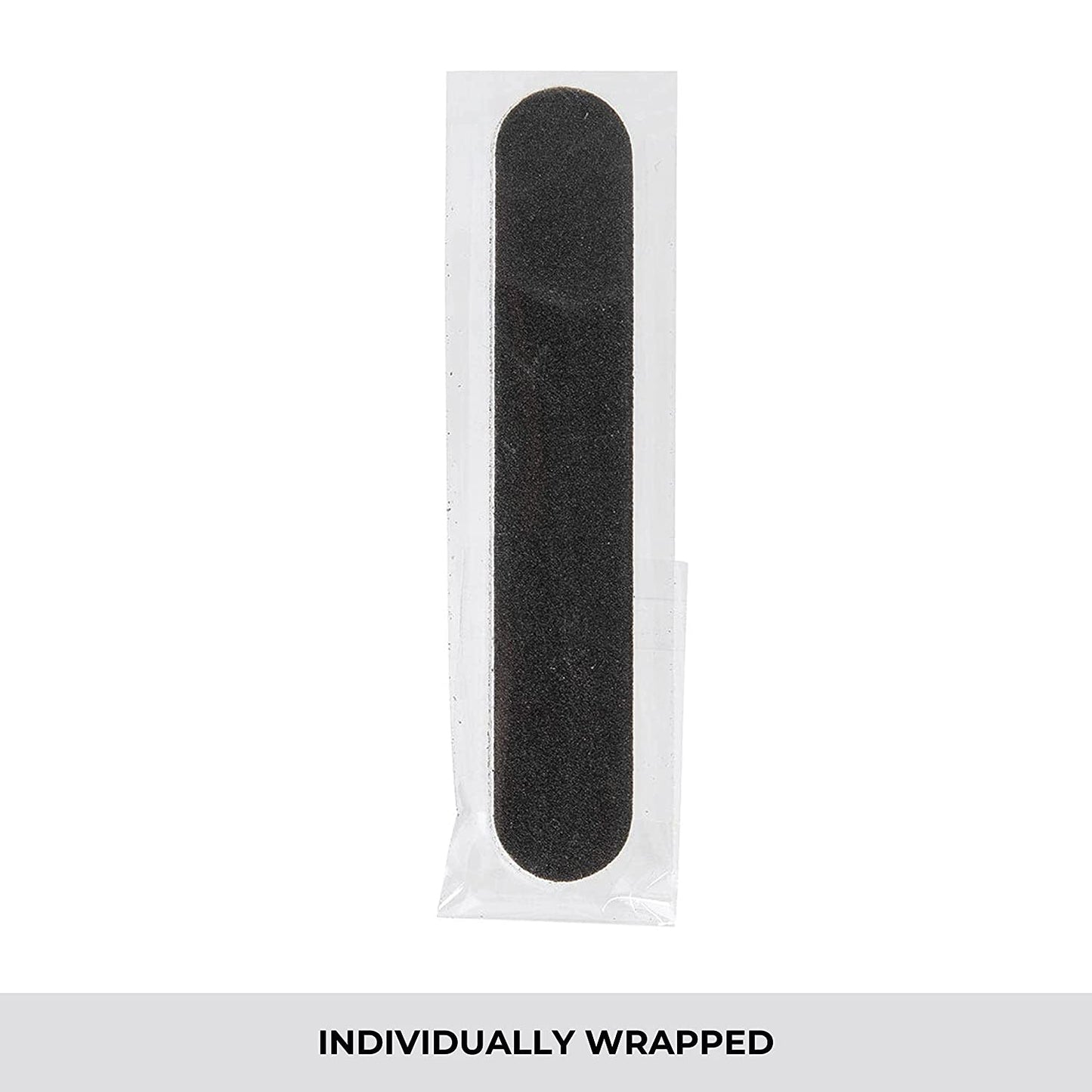 Mini Foam Board, Black, 100/180 Grit, Double-Sided Manicure Nail File, Individually-Wrapped, 3.5” L X .5” W, 50-Count