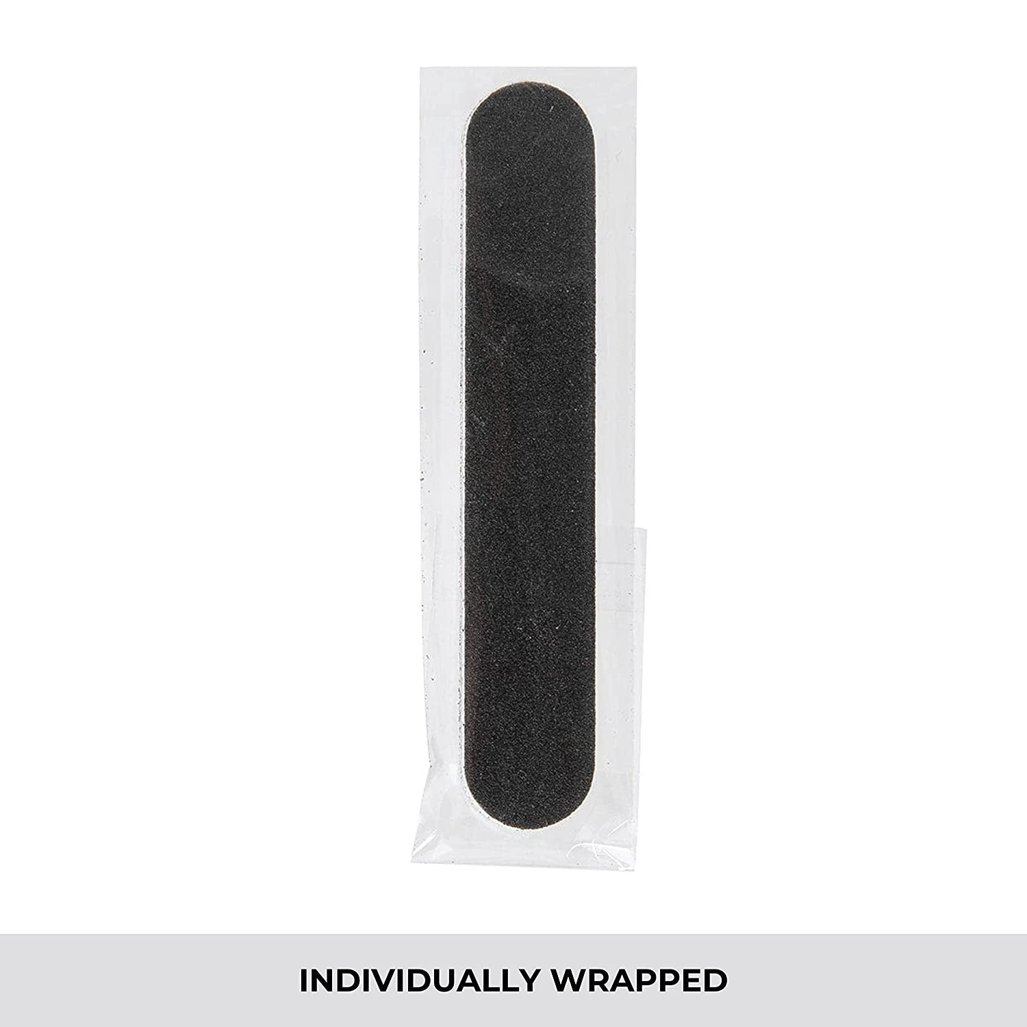 Mini Foam Board, Black, 100/180 Grit, Double-Sided Manicure Nail File, Individually-Wrapped, 3.5” L X .5” W, 50-Count